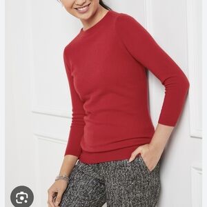 Talbots Red  Cashmere Crewneck Sweater Sz.M